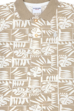 U. S. Polo Assn / Светлая футболка цвета хаки для мальчиков с круглым вырезом - U.s. polo assn фото 3