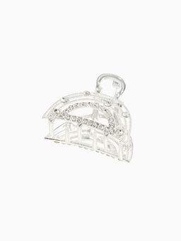 Цена за 6 шт. Крабик для волос «Джули» дуга, 4 см, серебро