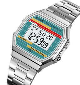 Часы наручные Skmei мужские электронные 2514silver-green