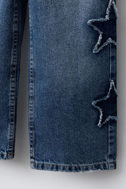 WIDE-LEG JEANS WITH STAR PATCHES - Zara фото 3