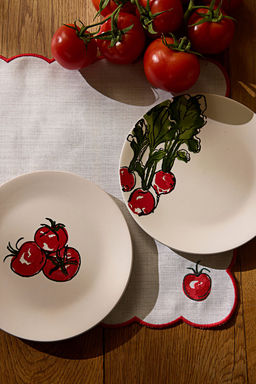 Trendyolmilla Home 4lu Seramik Bask?l? Pasta/Tatl? Tabag? Seti 19cm TPHSS25TBK00009