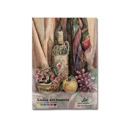 VISTA-ARTISTA SWC Альбом для акварели 100% целлюлоза 180 г/м2 19.5 х 27 см склейка с трех сторон 20 л. СК/Распродажа Натюрморт белая бумага крупнозернистая