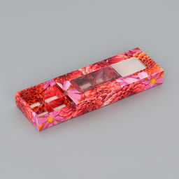 Цена за 3 шт. Коробка складная для 10 конфет Цветочки, 9.8?22?3.5 см