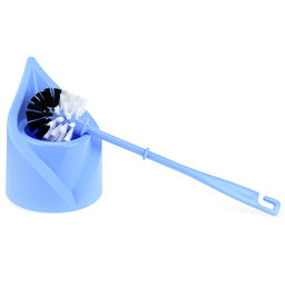 Ерш унитазный пластмассовый "Капля", h38см, с подставкой д13,5см, h17см, голубой (Россия)