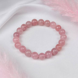 Браслет из мадагаскарского Розового кварца 17 см