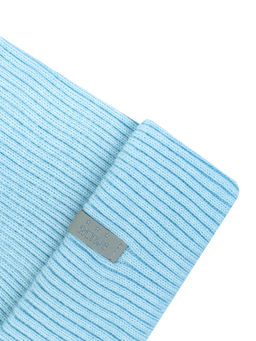 Шапка вязаная двухслойная светлоголубая