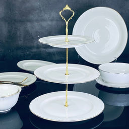 102-085 Трехъярусная этажерка MOON в под.уп.(х12)Фарфор - Lenardi фото 2