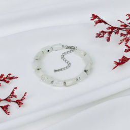 Браслет из Лунного камня с включением Турмалина 16 см + - Радуга самоцветов фото 2