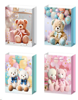 Пакет подарочный 17х24x8см / 1634-S /уп 12/1200/