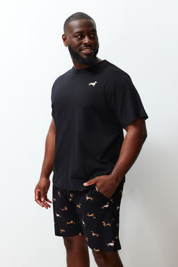 TRENDYOL MAN Yesil Regular Fit Bask?l? Orme Sortlu Buyuk Beden Pijama Tak?m? TMNSS24AI00000 - Trendyolmilla фото 9