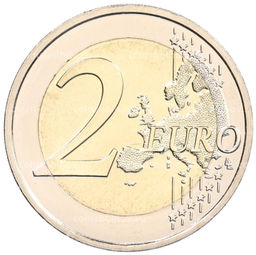 Монета 2 евро 2025 года Люксембург 75 лет Декларации Шумана