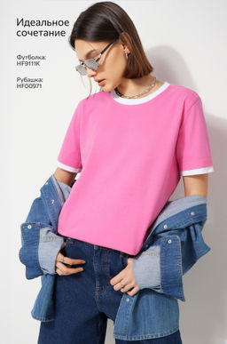 Женская базовая футболка из хлопка с кантом 3 шт. Happyfox  фото 23