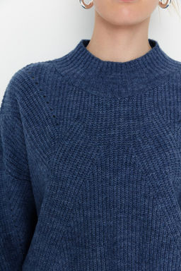 Indigo Yumusak Dokulu Basic Triko Kazak TWOAW22KZ0474