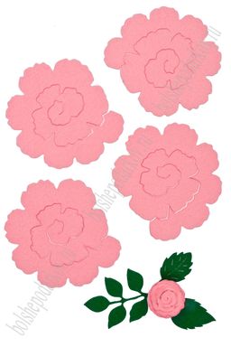 Лазерная вырубка из фетра Цветочек №3 8 см (5 шт) розовый RN 37