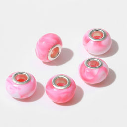 Цена за 10 шт. Бусина «Блюр», цвет бело-розовый