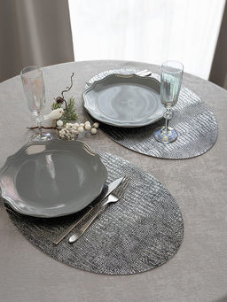 Набор салфеток сервировочных 45x32, 2 шт черный ПВХ