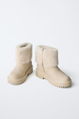 FAUX FUR ANKLE BOOTS - Zara фото 3