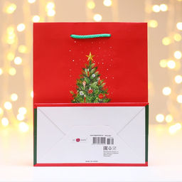 Пакет подарочный новогодний ламинированный «Большая ёлка», 18×22.3×10 см
