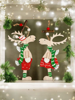 Цена за 1 шт. Украшение ErichKrause Decor Олень в шарфе 15см, дерево