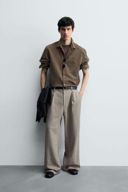 HERRINGBONE TEXTURED TROUSERS
