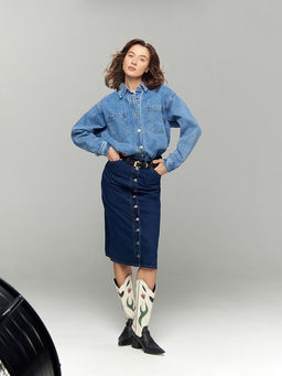 Рубашка из денима с карманами B2681/carnia - Emka фото 3