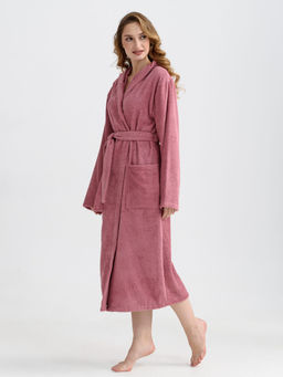 Халат женский Оптима Банный хлопок махра сухая роза фото 5