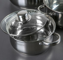 Набор кастрюль 6 пр. (2,2+3,2+4,2л) (ГРЕТТА) в под/уп (KT04-В) Катунь