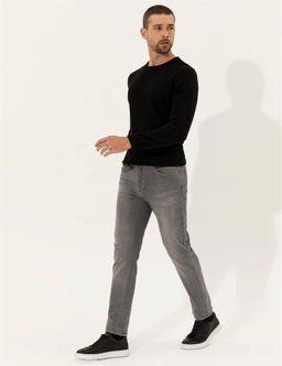 Siyah Slim Fit Bisiklet Yaka Basic Triko Kazak - Pierre cardin фото 4