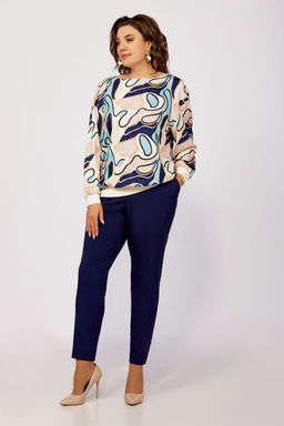 Блуза Swallow 803.2 черный+серебряный узор фото 775