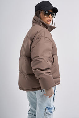 Куртка oversize пуховая коричневая