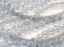 Бусины из циркона шарик с гранями 10мм цв.голубой светлый, 38см, 42 бусины Радуга камня