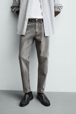 JEANS SLIM TAPERED FIT / Gris - Zara фото 5