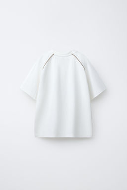 CAMISETA JOGGING MANGA RANGL?N / Blanco - Zara фото 4