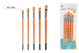 Набор кистей Basir 5шт. из нейлона, плоские (MC-5886)