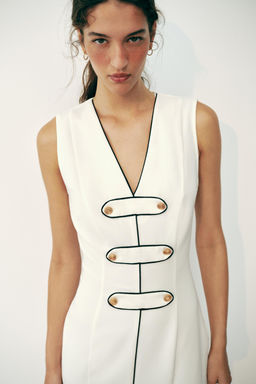 VESTIDO MIDI ALAMARES VIVOS CONTRASTE / Blanco - Zara фото 2