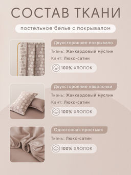 Комплект постельного белья на резинке Сатин Aurora Veil с Покрывалом AVR003 180*200*25;160*200*25;140*200*25 Евро - Ситрейд фото 5