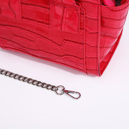 Сумка женская тоут на молнии, 18.5×8×15 см, розовая