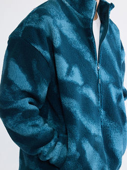 Dik Yaka Pel?? Erkek Fermuarl? Sweatshirt