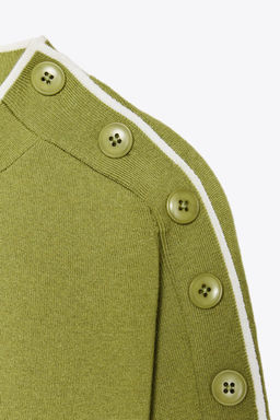 KNIT SWEATER WITH SHOULDER BUTTONS - Zara фото 7
