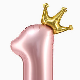 Воздушный шар фольгированный 42" «Цифра 1 с короной», на подставке