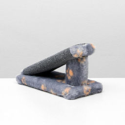 Когтеточка Горка мини-версия, 29 х 14 х 14 см, ковролин, серая с лапками - Пижон фото 3