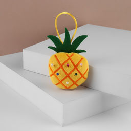 Цена за 2 шт. Игольница с петлёй «Ананас», 6.5×6.5×3 см, жёлтая