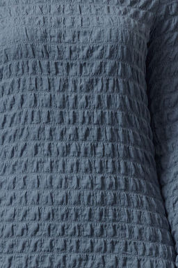 Indigo Duz Dokulu Dik Yaka A-Line Esnek Maxi Orme Elbise TWOAW25EL00197 - Trendyolmilla фото 3