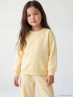 Bask?l? K?z ?ocuk Soft Touch Sweatshirt ve E?ofman Alt?