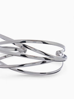 Браслет металл Афина многослойный, цвет серебро