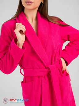Женский махровый халат с шалькой малиновый МЗ-02 (26) - Росхалат фото 6