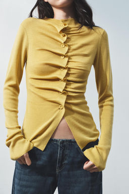 DRAPED KNIT CARDIGAN - Zara фото 8