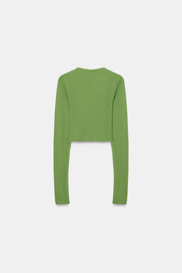CAMISETA CROPPED SUPIMA® / Verde - Zara фото 6