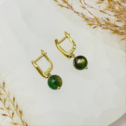 Серьги из Лепидолита "Мусковит"