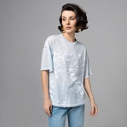 Футболка с объемным декором, Буду тебе сниться (голубой меланж) - Charutti фото 18